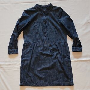 Talbots Dark Blue Denim Long Sleeve Dress